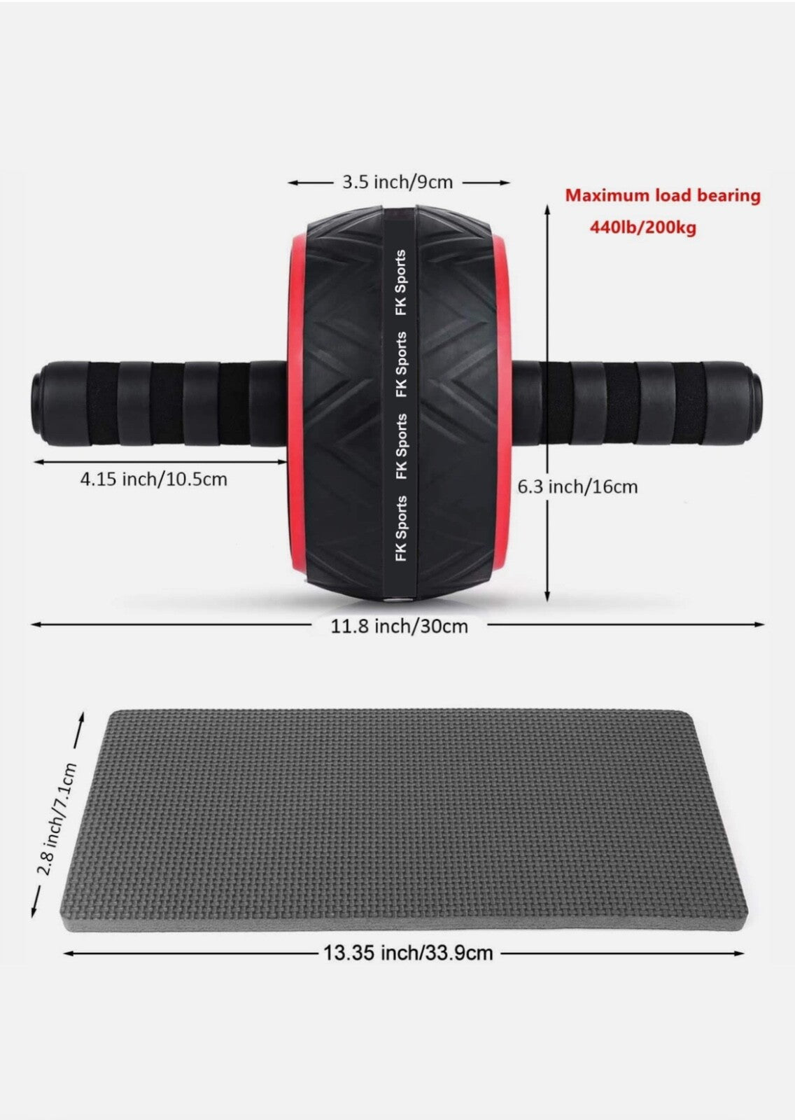 Pro Abs Roller Exercise Wheel Abdominal Core Strength Workout Muscle Cruncher